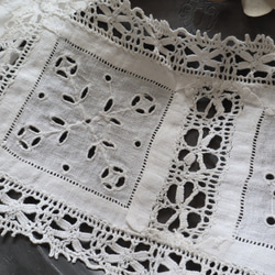 soldフランス 29×16㎝ アンティークレースドイリー B973 8枚目の画像