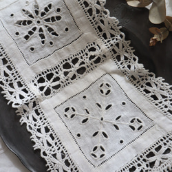 soldフランス 29×16㎝ アンティークレースドイリー B973 3枚目の画像