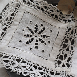 soldフランス 29×16㎝ アンティークレースドイリー B973 4枚目の画像