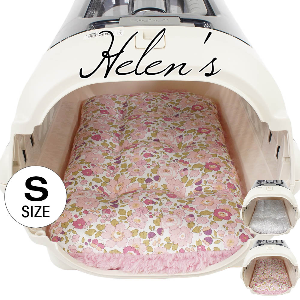 【送料*無料】縁無しクッションベッド/クレートクッション リバティプリントBetsyファー Sサイズ