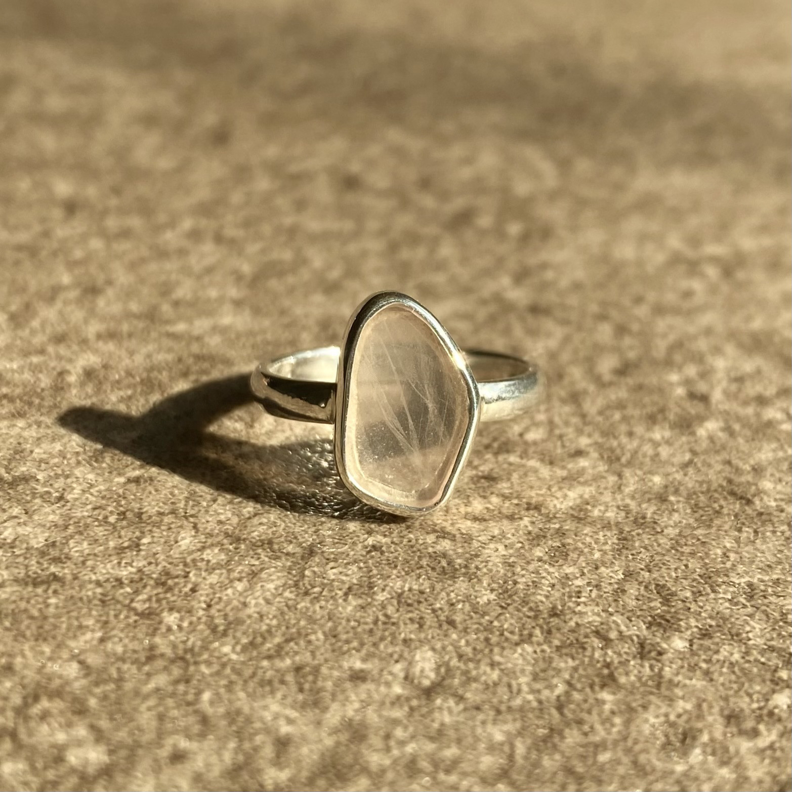 シルバーリング　13号　ローズクォーツ