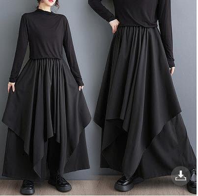 大きいサイズ レディース パンツ　春 秋冬 新品 スカート風　ワイドパンツ