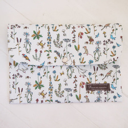 ミナ ペルホネン×リバティ 母子手帳ケース メモリーズオブレイン/蛍光