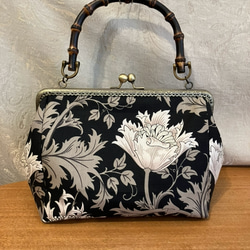 送料込み ウィリアムモリス アネモネ バンブー がま口 バッグ