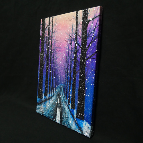 油絵 油彩 油彩画 絵 絵画 【雪降る幻想】 絵画 HR 通販 20181234