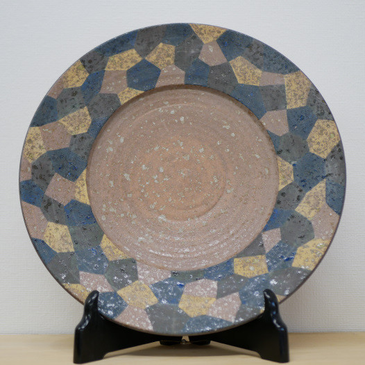 京焼・清水焼　石垣手　9寸皿