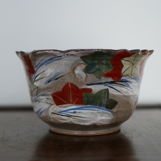 京焼・清水焼　尾形乾山　竜田川　透かし鉢