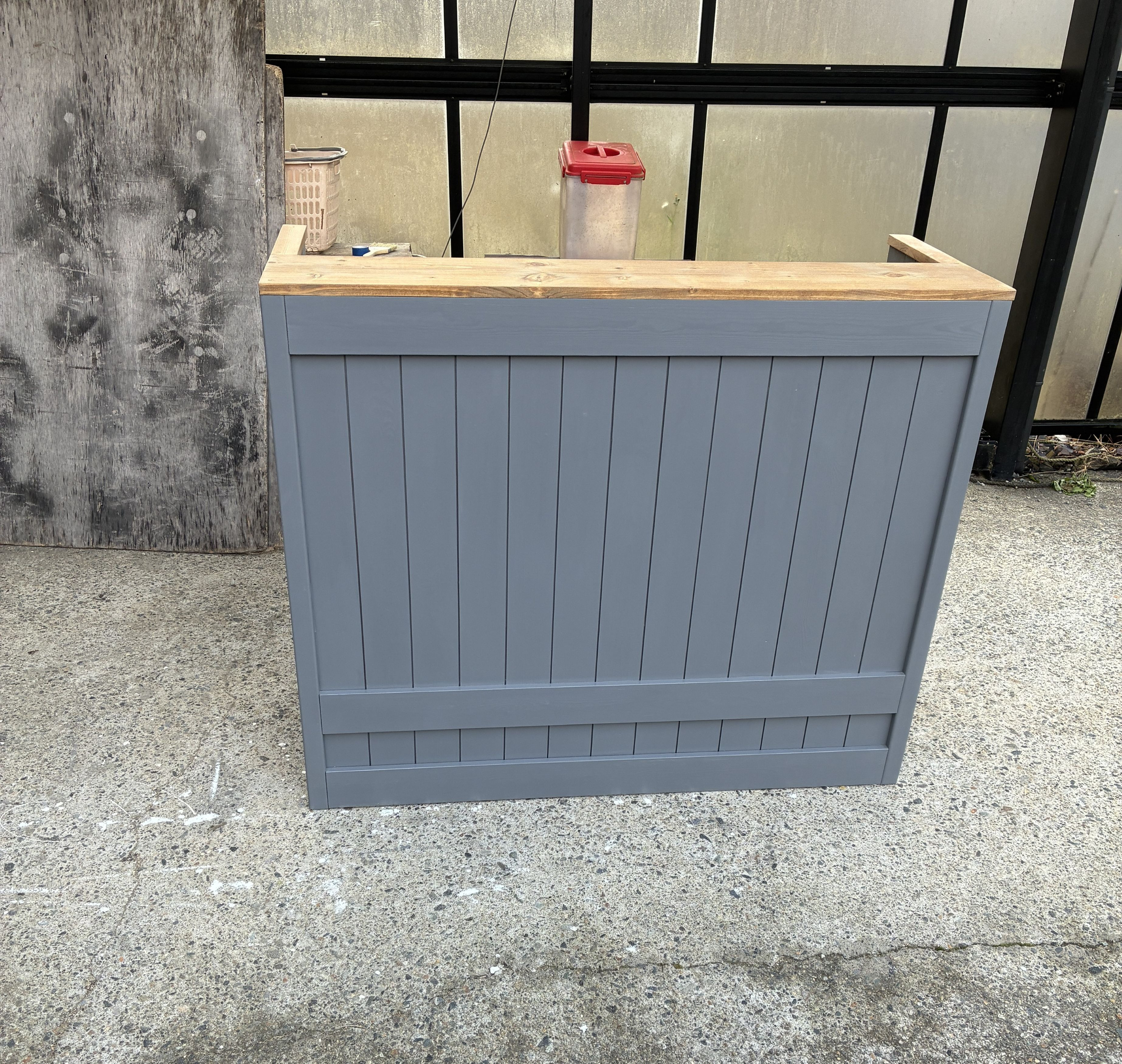 受注制作☆ホワイト【コの字型レジ用凹み付】受付カウンターテーブル　レジカウンター【13００】★店舗☆