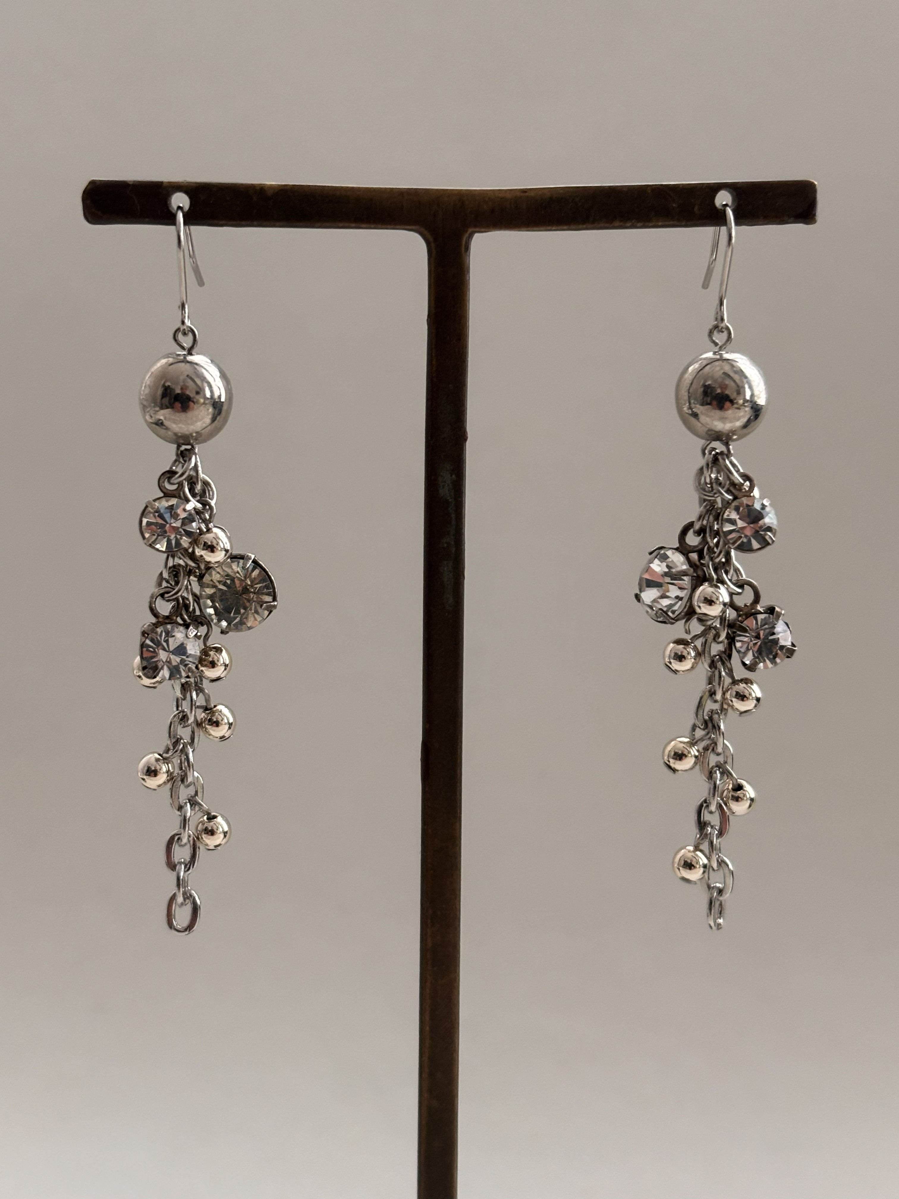 クリスタル＆シルバー ピアス