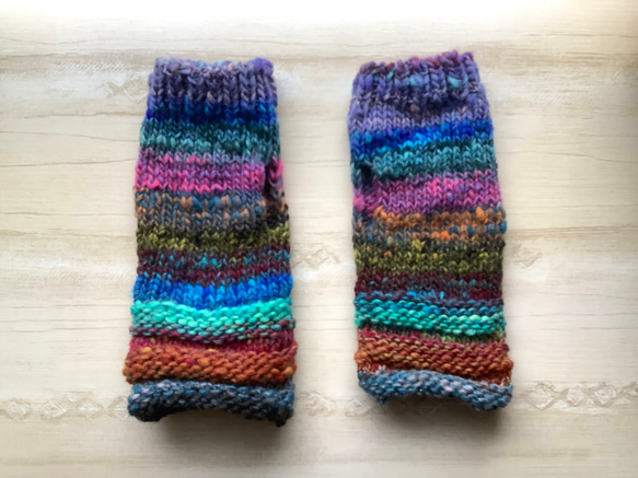 NORO＊ハンドウォーマー　野呂英作　手編み　穴有り　#17 2枚目の画像