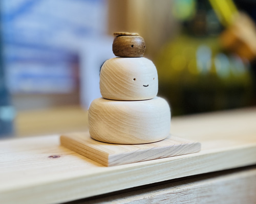 手作り 木製『みかんさん＆鏡餅2026 ミニ』 鏡餅 お正月 飾り 鏡餅