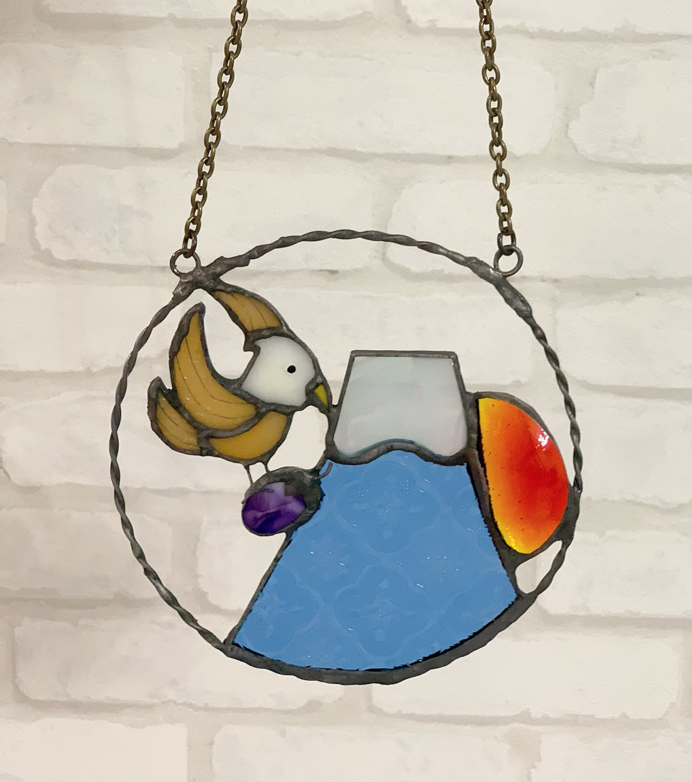 【ステンドグラス】一富士二鷹三茄子