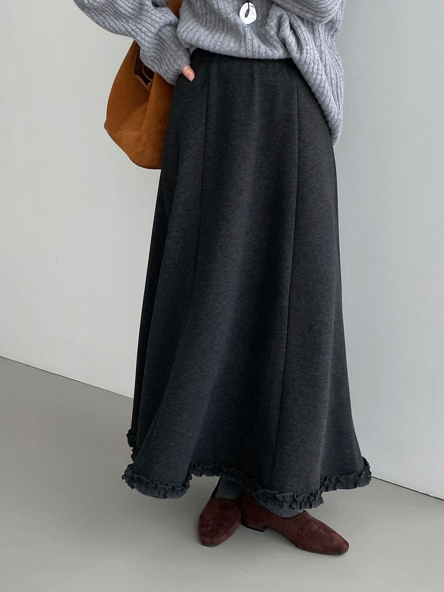 秋新作レディースピコフリル裏起毛保温ハーフスカート【返品・交換可】品質最優先25-585