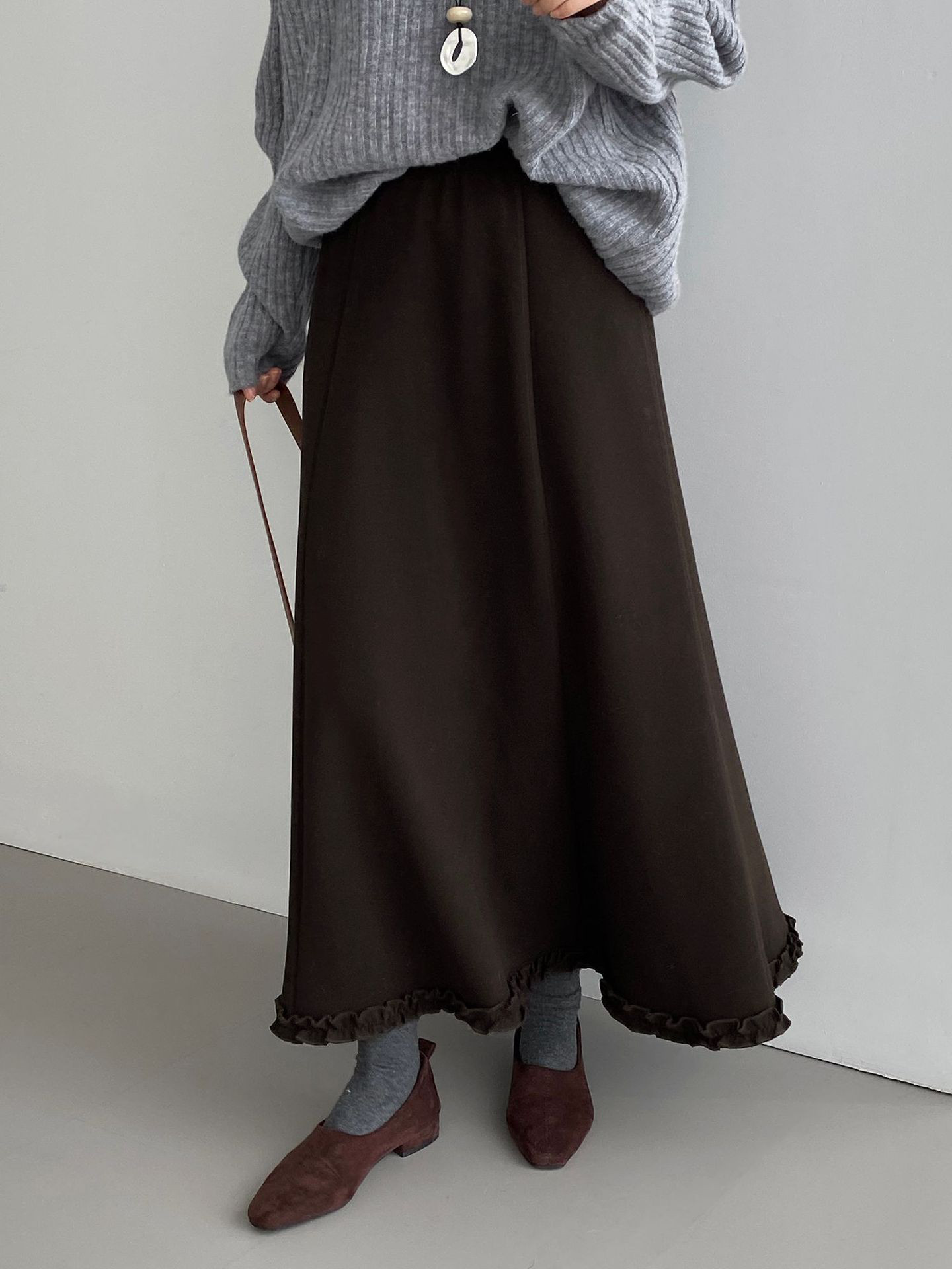 秋新作レディースピコフリル裏起毛保温ハーフスカート【返品・交換可】品質最優先25-585