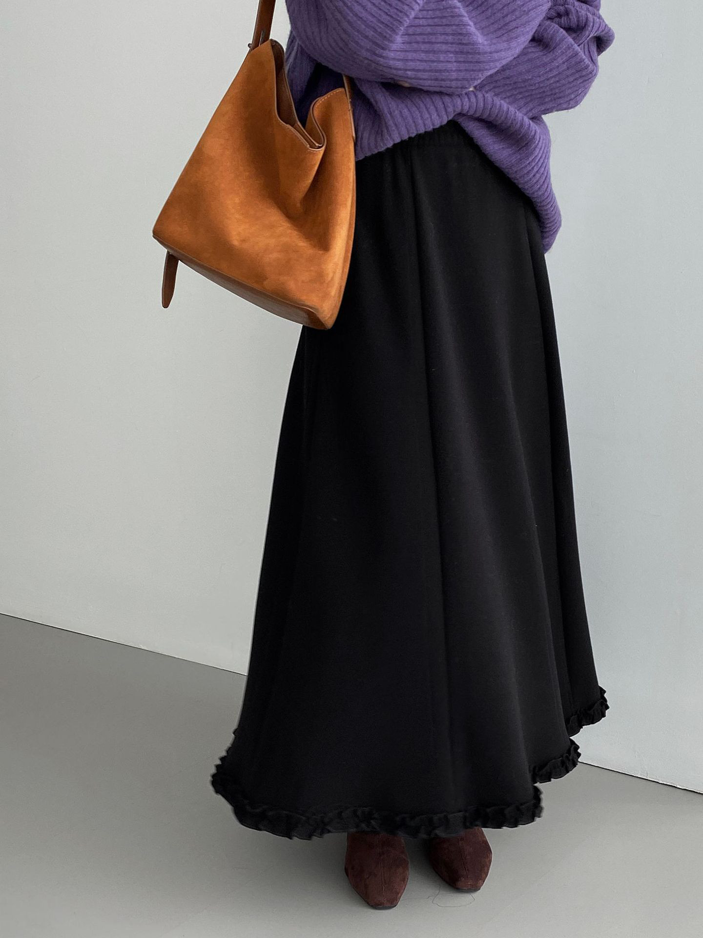 秋新作レディースピコフリル裏起毛保温ハーフスカート【返品・交換可】品質最優先25-585