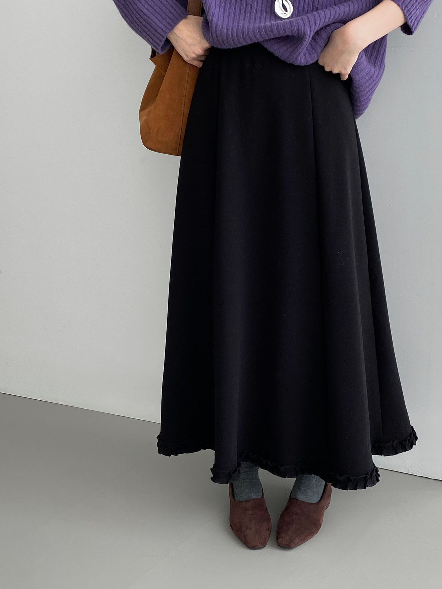 秋新作レディースピコフリル裏起毛保温ハーフスカート【返品・交換可】品質最優先25-585