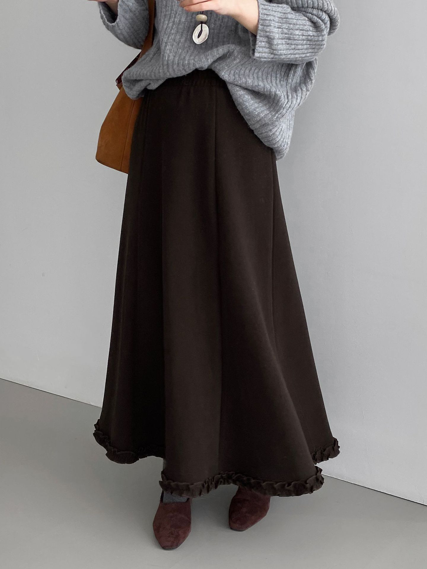 秋新作レディースピコフリル裏起毛保温ハーフスカート【返品・交換可】品質最優先25-585