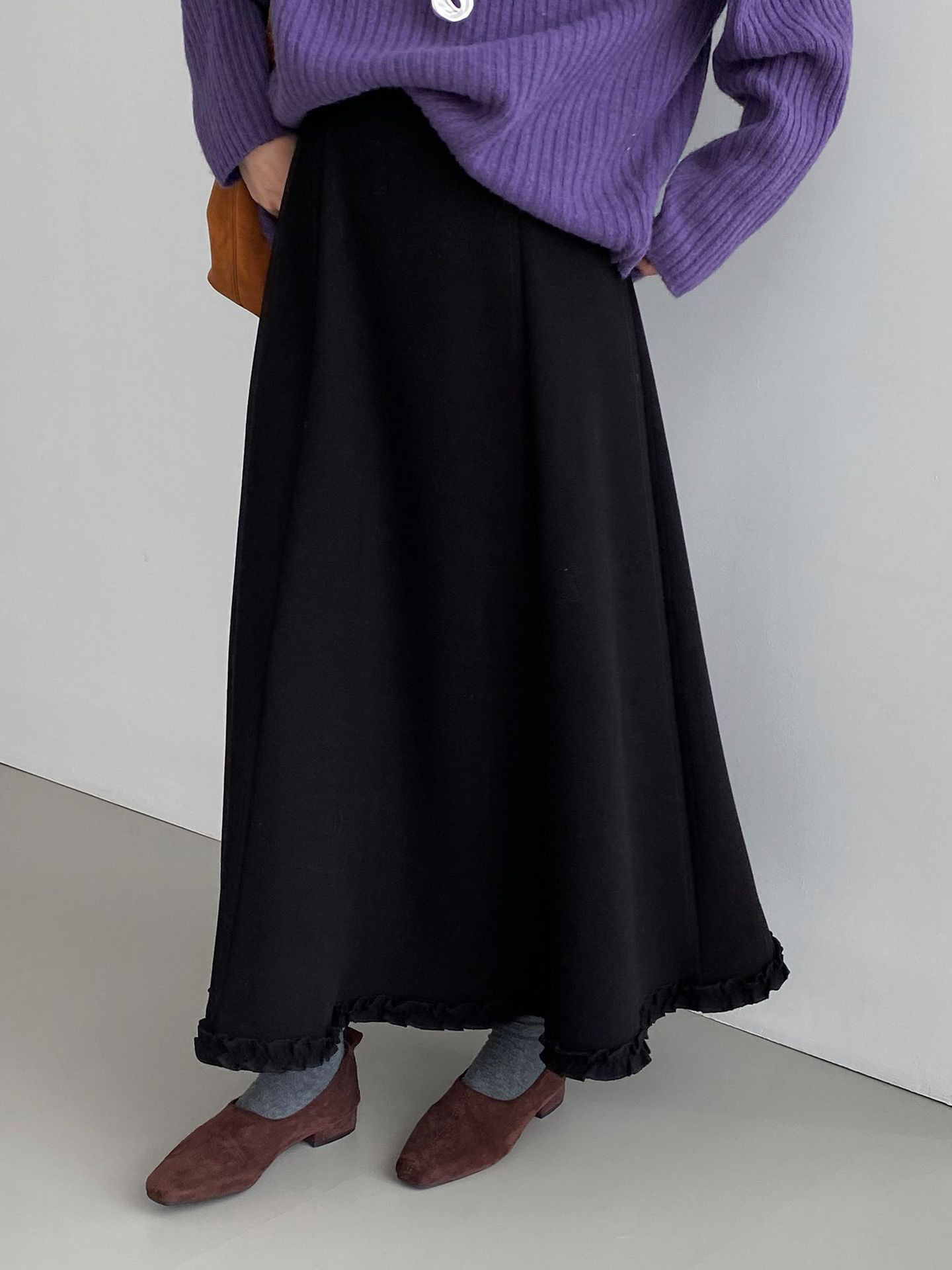 秋新作レディースピコフリル裏起毛保温ハーフスカート【返品・交換可】品質最優先25-585