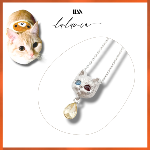 「君の形」猫ペンダント・幸せホルモンが出るオットアイの猫ペンダント・猫モチーフアクセサリー・ルルヴィア新作・PL010