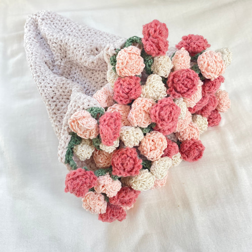 花束 ブーケブランケット クリスマス プレゼント バラ 毛糸 お祝い