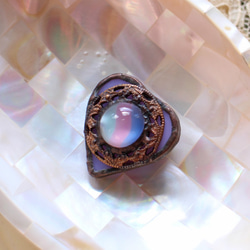 ☆薄紫ローズのステンドグラスパネル☆ラベンダー薔薇の花ガラス