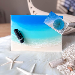 切り株の海色プレート✳︎海レジンアート オーシャンアート その他