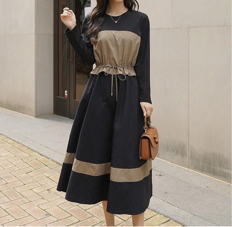 大きいサイズ レディース ワンピース　ひざ丈　春 秋冬 新品 長袖