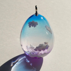 雲レジン 空に落ちる 朝焼け 空玉1 オススメ紐ペンダン ネックレス