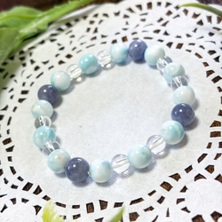 高品質パープルラリマーの天然石ブレスレット ブレスレット POM * POM