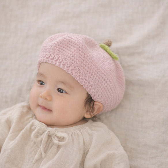 オーダーメイド】くだものベレー帽＊コットン・ベビー・キッズ＊手編み