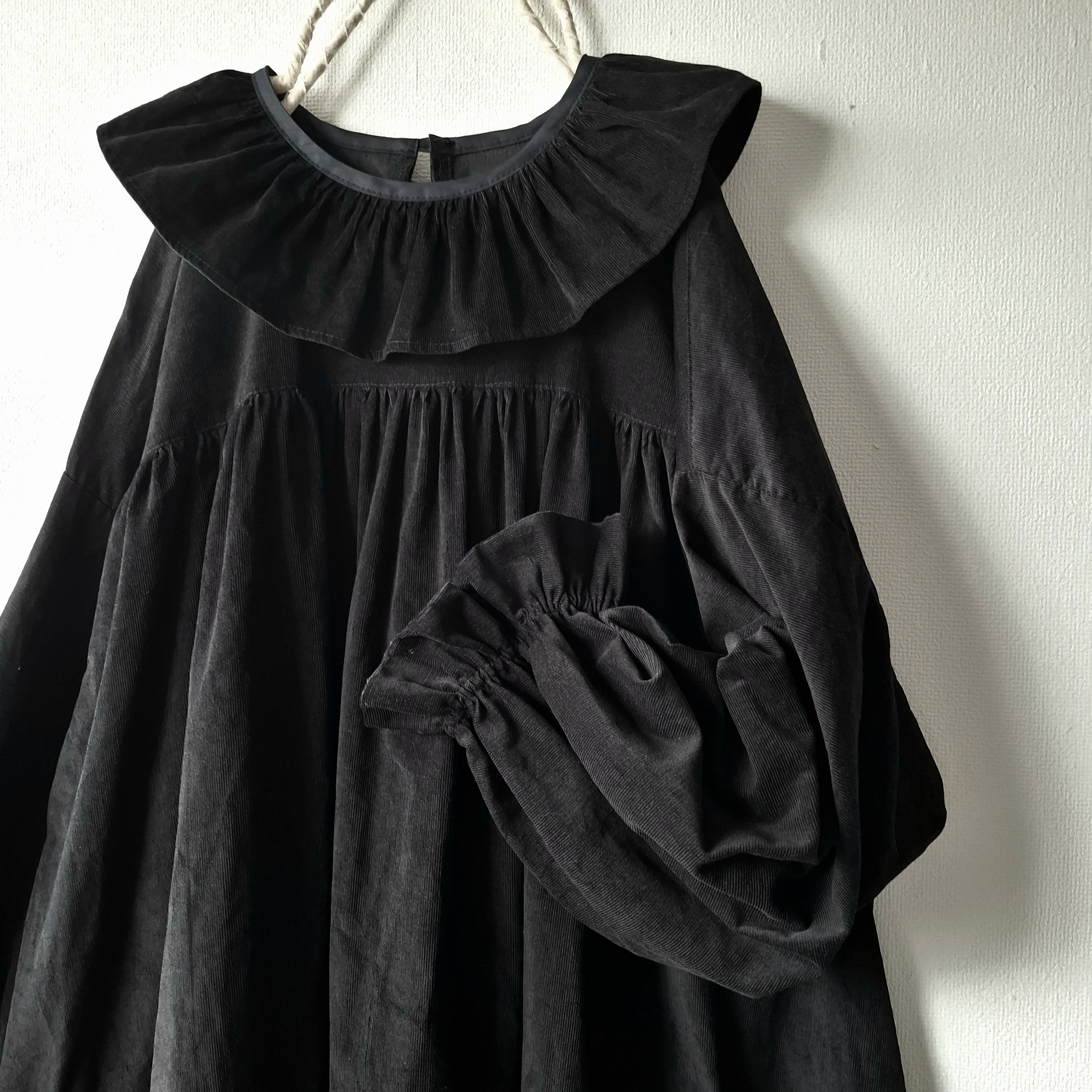 コーディロイ ピエロカラー ワンピース フォーマル