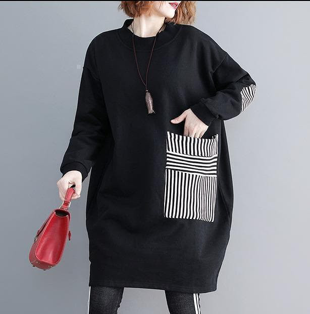 新品 大きいサイズ 4L 裏起毛 スウェット 秋冬 黒 ロング ゆったりｇ