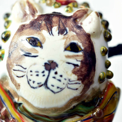 猫　とんぼ玉 トンボ玉 蜻蛉玉 ペンダントトップ   モレッティ   ハンドメイド 13175-472 ネックレス 2枚目の画像