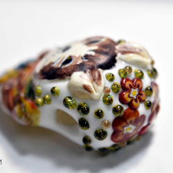 猫　とんぼ玉 トンボ玉 蜻蛉玉 ペンダントトップ   モレッティ   ハンドメイド 13175-472 ネックレス 7枚目の画像