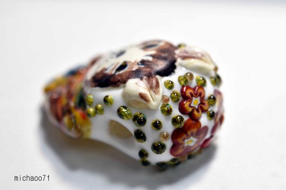 猫　とんぼ玉 トンボ玉 蜻蛉玉 ペンダントトップ   モレッティ   ハンドメイド 13175-472 ネックレス 7枚目の画像