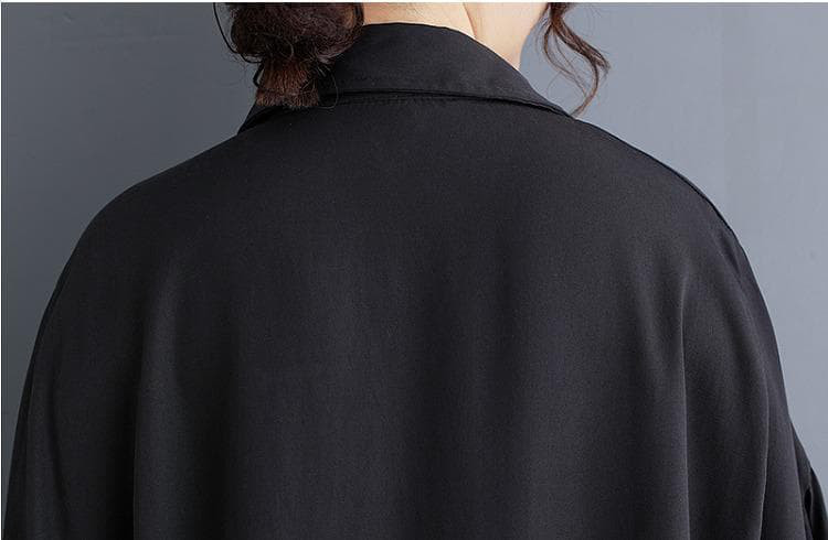 大きいサイズ 新品 秋冬 アシメ イレギュラー ロング シャツ ワンピース