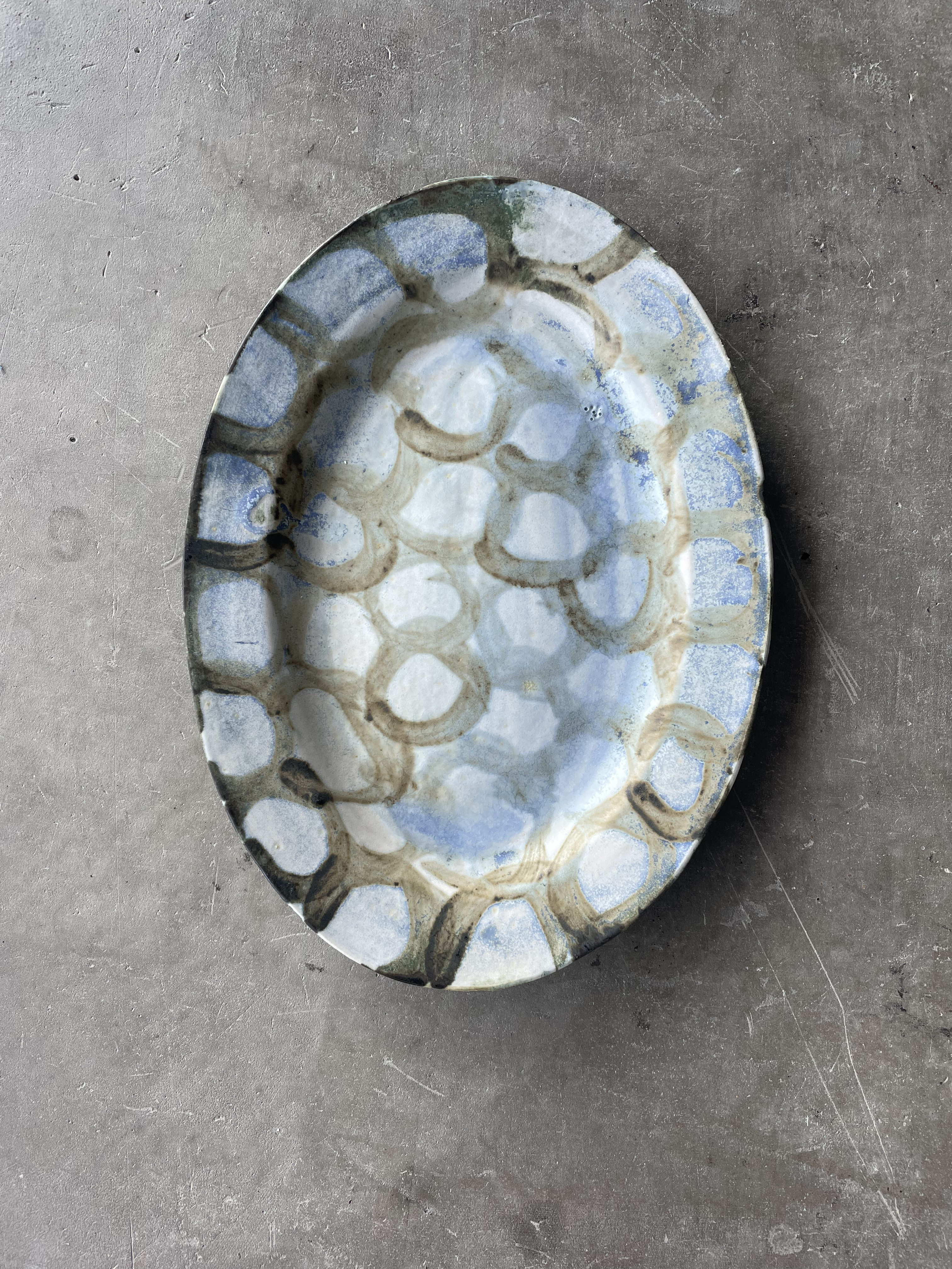 「バブルオーバル皿」オーバル皿 大皿 プレート 和食器　電子レンジ、食洗機ok