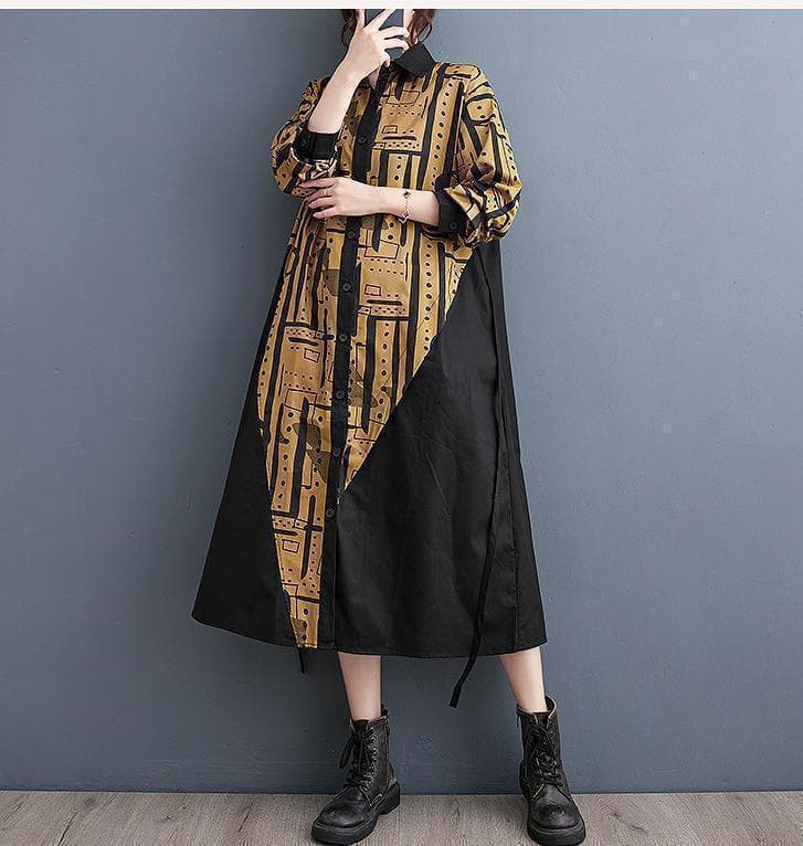 大きいサイズ レディース ワンピース　ロング　春夏 秋 新品 ミモレ　長袖