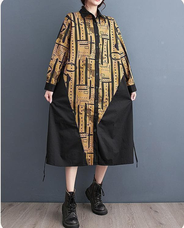 大きいサイズ レディース ワンピース　ロング　春夏 秋 新品 ミモレ　長袖