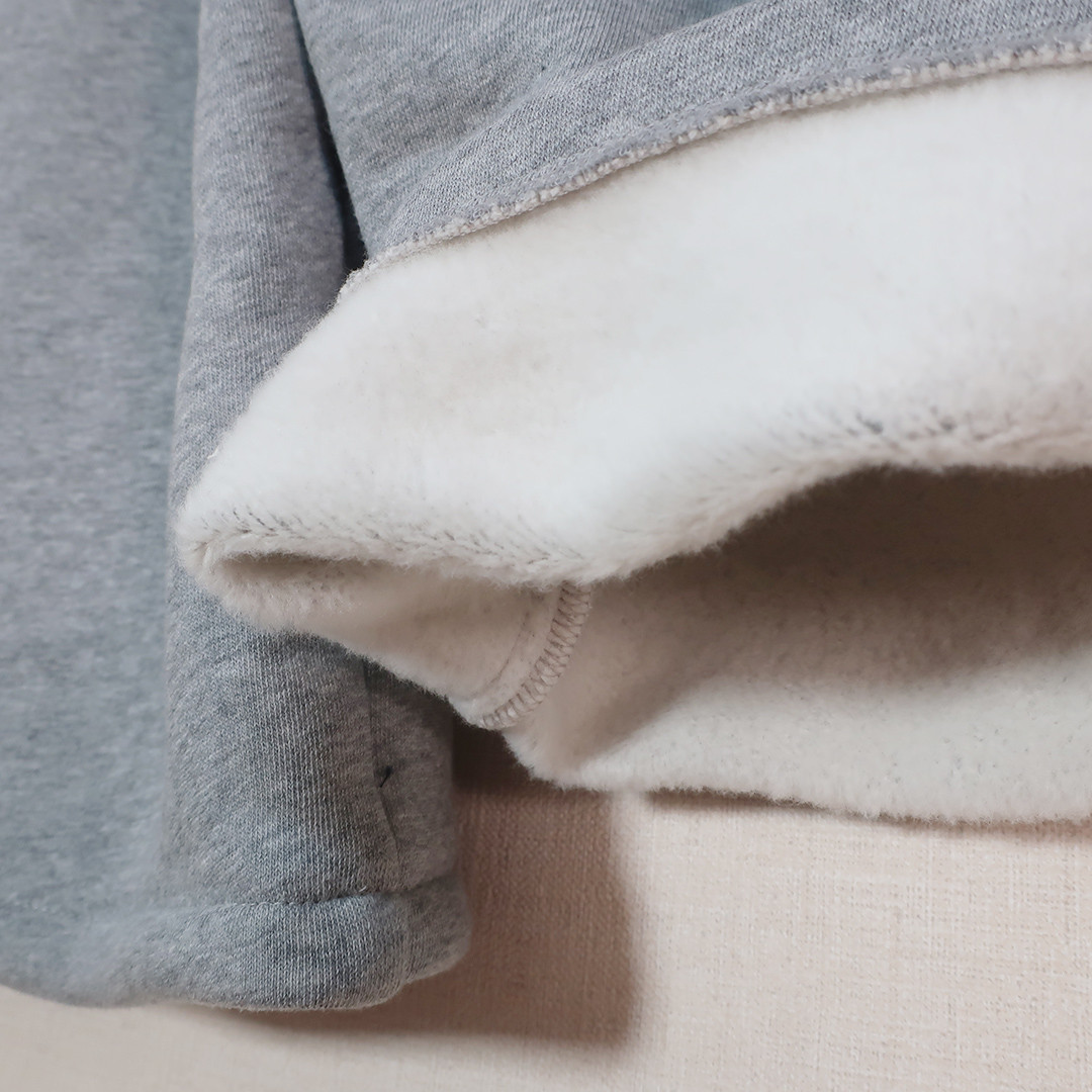 とろけるコットン裏起毛 防寒 アンダーにも ひざ下ハーフパンツ（裏起毛コットン／グレー）