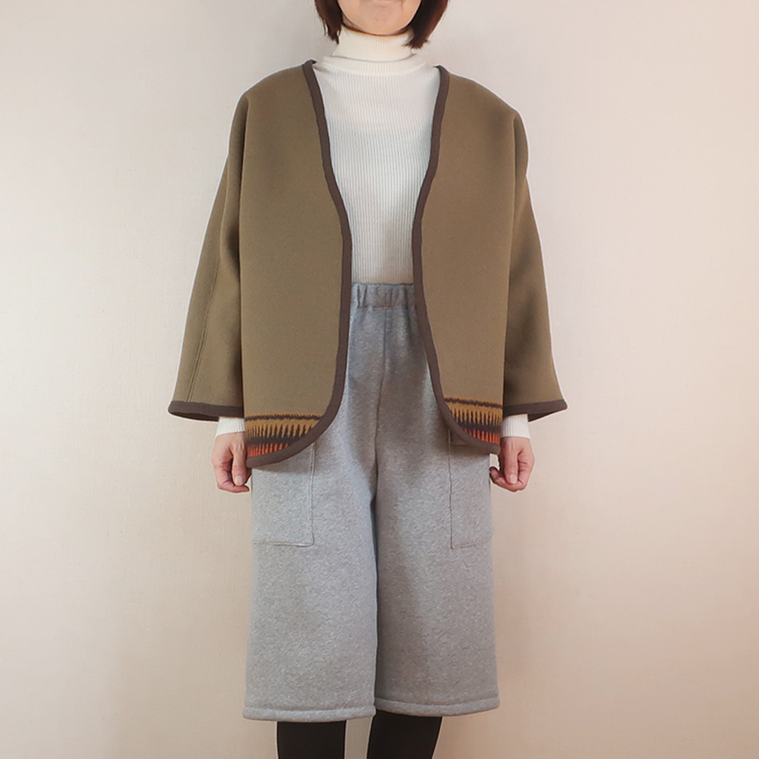 とろけるコットン裏起毛 防寒 アンダーにも ひざ下ハーフパンツ（裏起毛コットン／グレー）