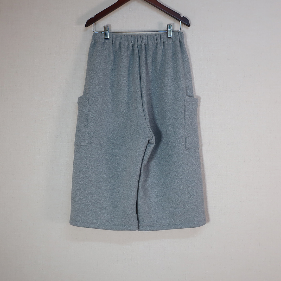 とろけるコットン裏起毛 防寒 アンダーにも ひざ下ハーフパンツ（裏起毛コットン／グレー）