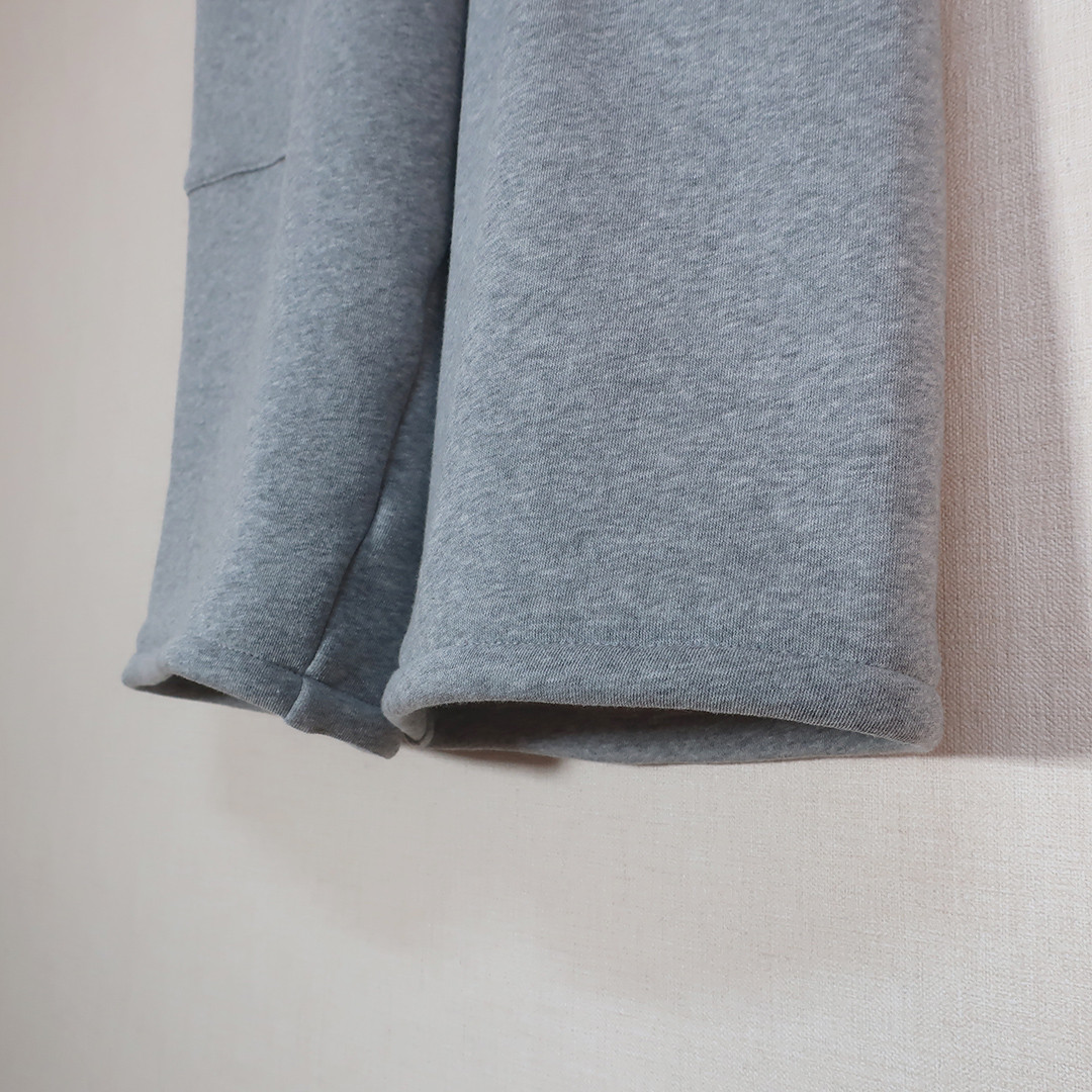 とろけるコットン裏起毛 防寒 アンダーにも ひざ下ハーフパンツ（裏起毛コットン／グレー）