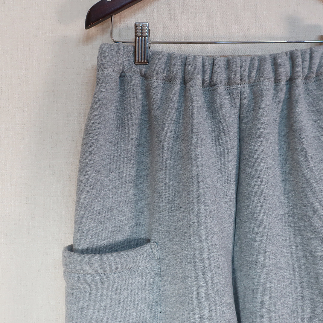 とろけるコットン裏起毛 防寒 アンダーにも ひざ下ハーフパンツ（裏起毛コットン／グレー）