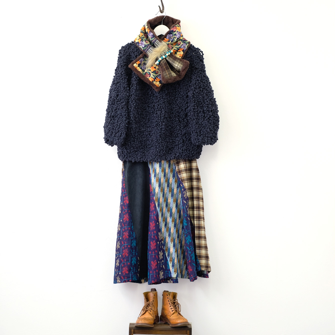 ♦︎新春福袋2026◆スヌード＋セーター＋スカート3点セット！限定大人可愛いコーデ【福袋A】