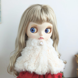 白のガーゼのワンピースとレースのストール※ブライスアウトフィット 852.白のガーゼのワンピースとレースのストール※ブライスアウト