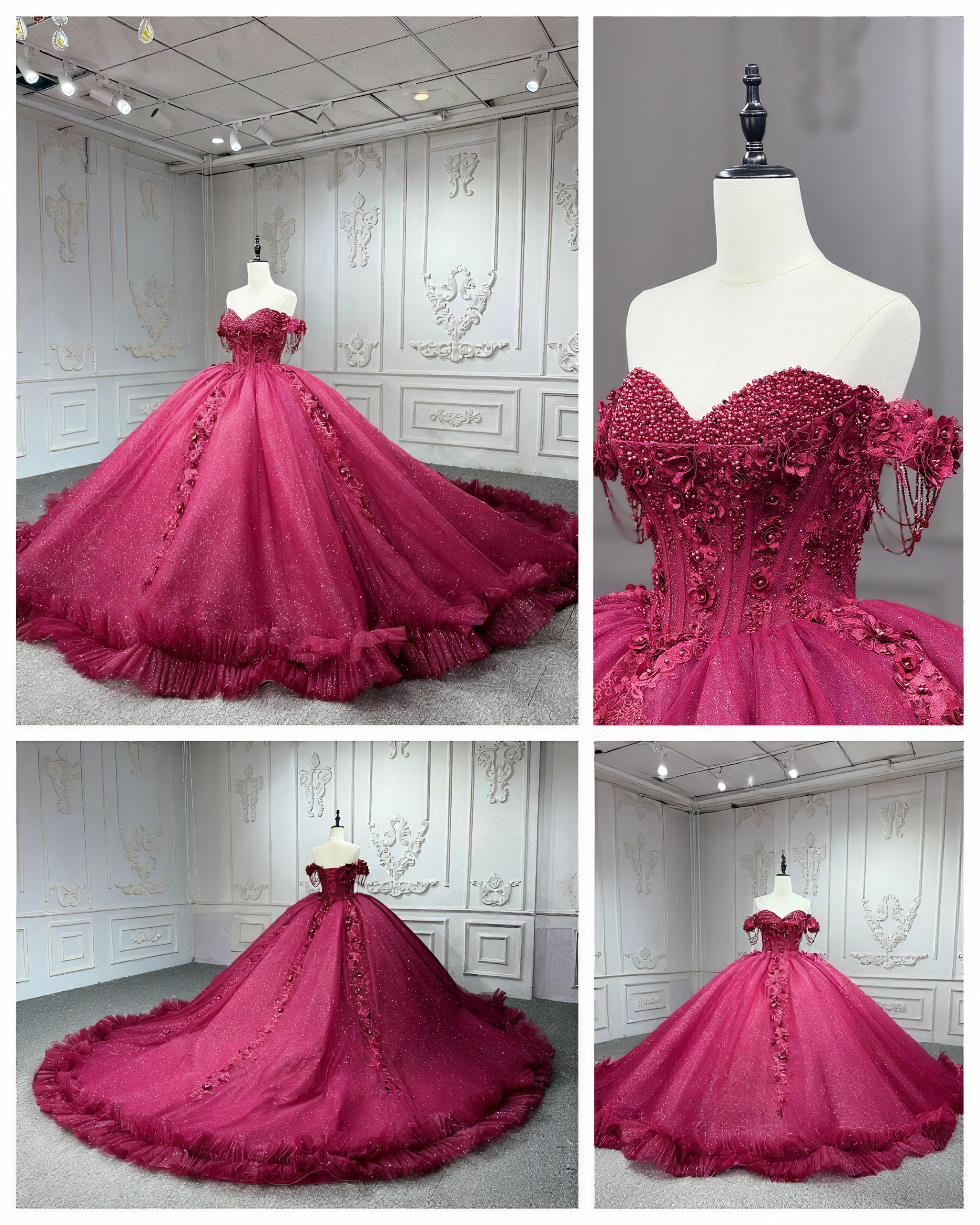 美品ラメ入り　グッリタスカートキラキラ　ギャザースカート　ワインレッド　優雅　痩せて見える　王道派スパコール海外挙式花嫁