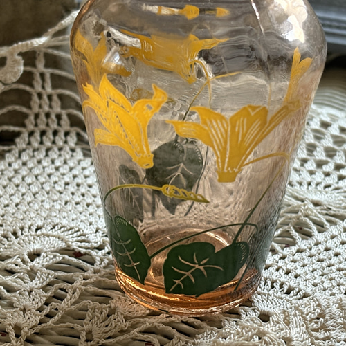 フランスアンティーク 小さなフラワーベース ピンクガラス 1950年代