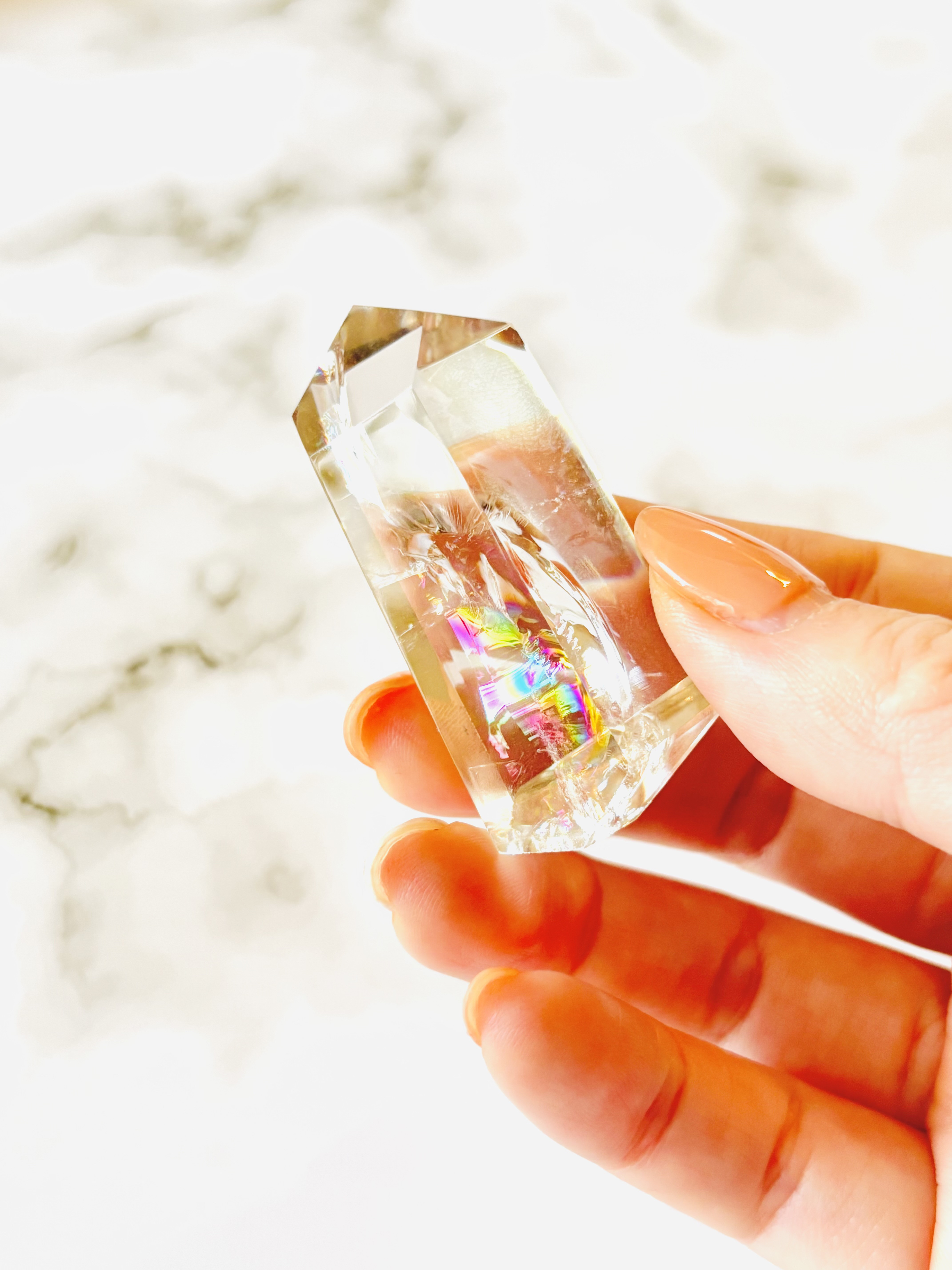 虹入り！スモーキークォーツの極上タンブル