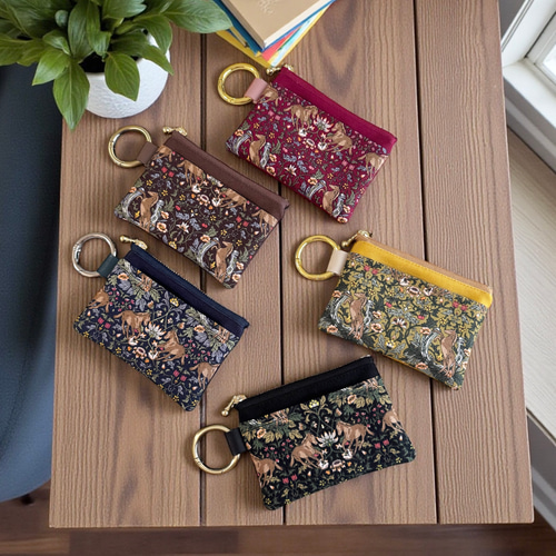 新作】2026干支/ホースフラワー◇前ポケット付キーポーチ◇キーケース